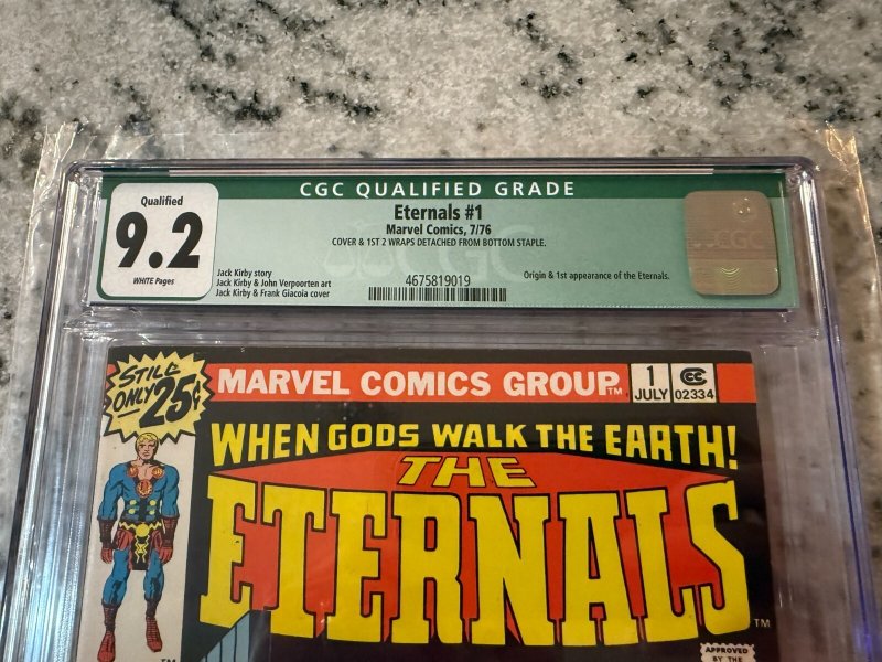 Eternals # 1 CGC Graded 9.2 Qualified Marvel Comic Book Jack Kirby 1976 JH23