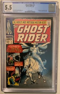 Ghost Rider #1 (1967) CGC 5.5 Origin/1st app new Ghost Rider / SBD-01