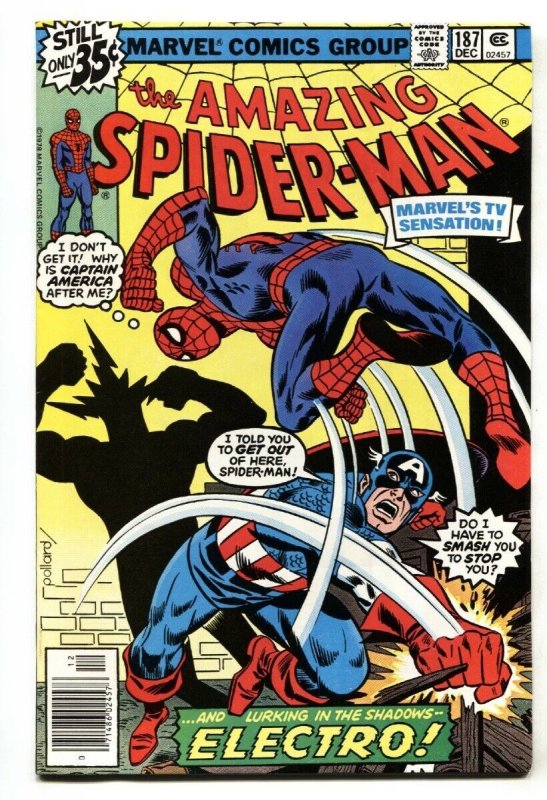 AMAZING SPIDER-MAN #187-comic book 1978-CAPTAIN AMERICA-MARVEL