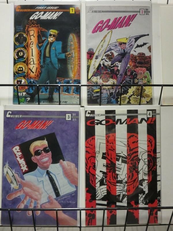 GO MAN 1-4  Bill Widener's cyberpunk superhero & tv sta