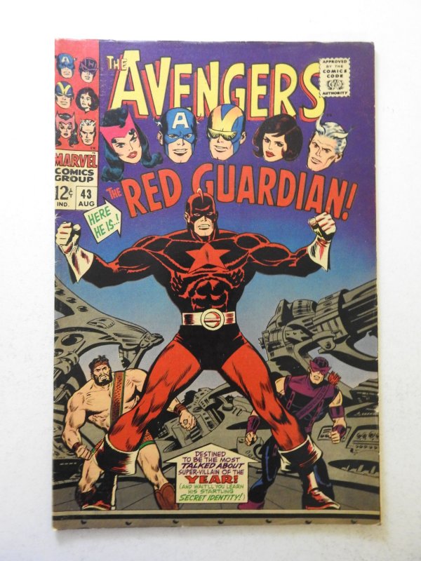 The Avengers #43 (1967) VG/FN Condition! 1 1/2 in tear wrapped around spine