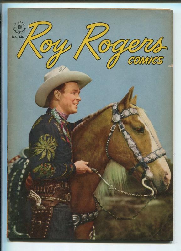 ROY ROGERS FOUR COLOR #144 1947-DELL-EARLY ROY ROGERS ISSUE-PHOTO COVERS-vf+