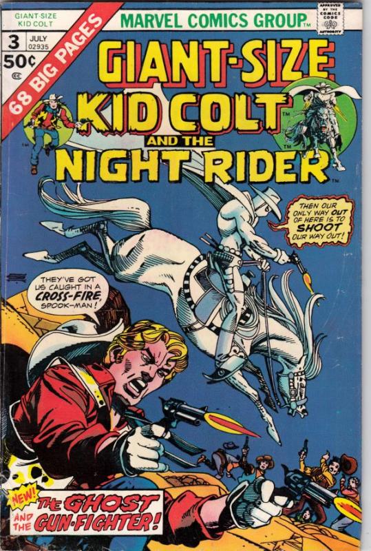 Giant-Size Kid Colt And Night Rider #3 (Jul-75) FN Mid-Grade Kid Colt