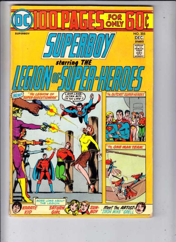 Superboy #205 (Dec-74) FN+ Mid-Grade Superboy, Legion of Super-Heroes