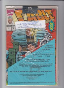 Cable Blood and Metal #1 + #2 - Signed by John Romita Jr., Sealed COA (9.2) 1992