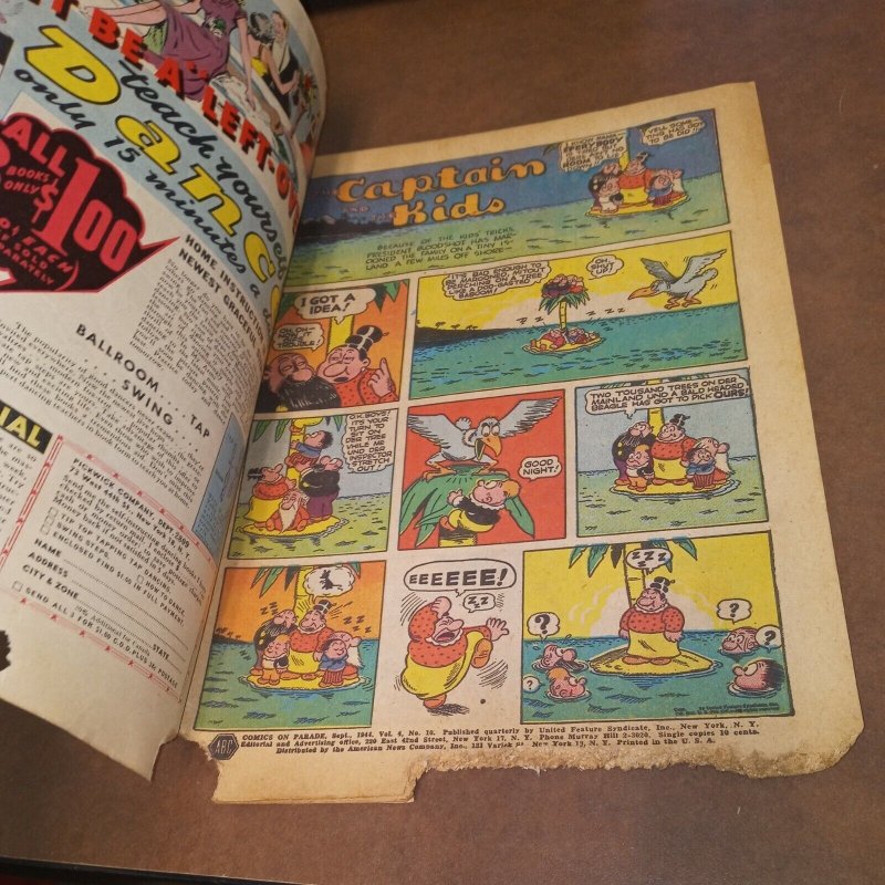 Comics On Parade #46 united 1944 Captain and the Kids Golden age strip cartoon