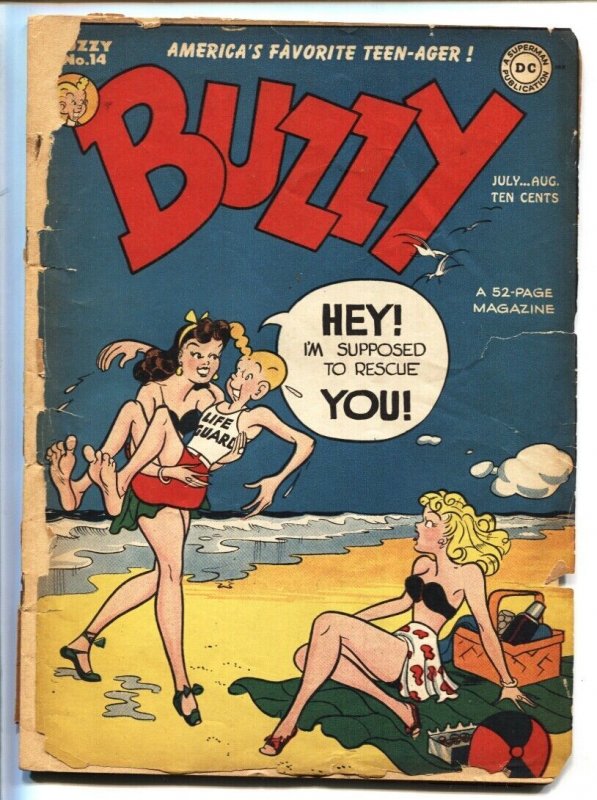 Buzzy #14 1947-DC-swimsuit cover-Good Girl Art-FR