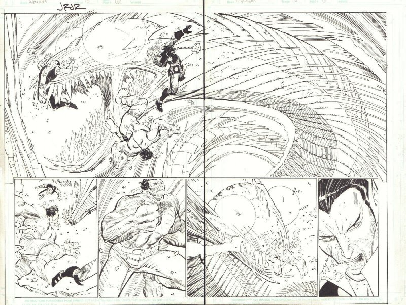 Avengers #10 pgs. 6 & 7 - Sub-Mariner, Hulk, & Thor 2011 art by John Romita Jr.