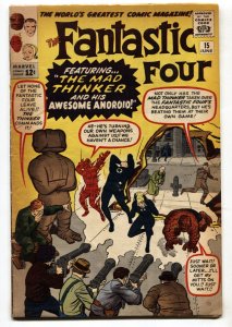 Fantastic Four#15--1963--First Mad Thinker--Marvel--comic book--VG+