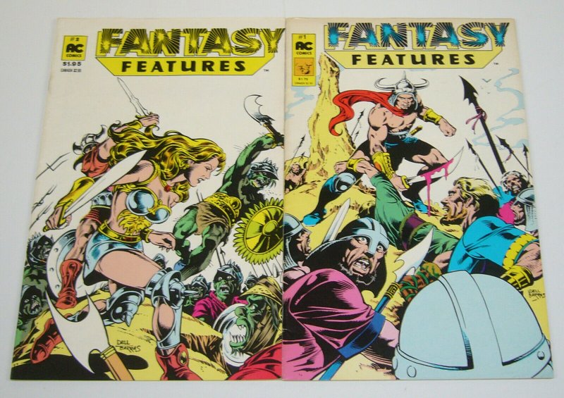 Fantasy Features #1-2 VG/FN complete series - sword & sorcery - dell barras set