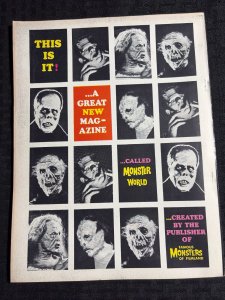 1964/65 MONSTER WORLD Magazine #1 & 3 FN+ 6.5 Curse of Frankenstein / Werewolf