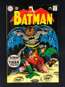 Batman #209 (1969) VF Irv Novick Frank Robbins Robin Bat-Tiger