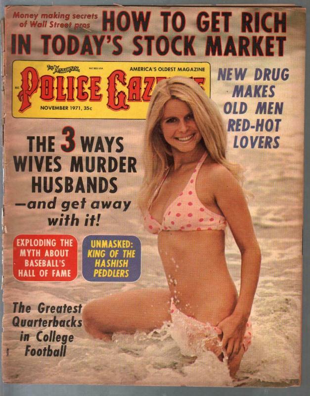 National Police Gazette 11/1971-swimsuit pin-up cover-hashish-NCAA-G