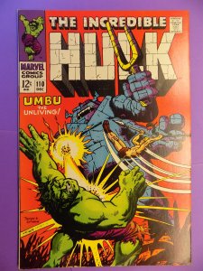 INCREDIBLE HULK # 110 NICE COLOR GREAT PAGES HI GRADE