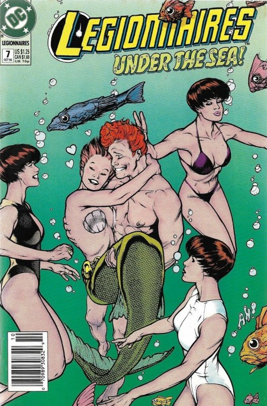 Legionnaires #7 (Newsstand) VF ; DC | Adam Hughes Bikini Cover Peace Sign