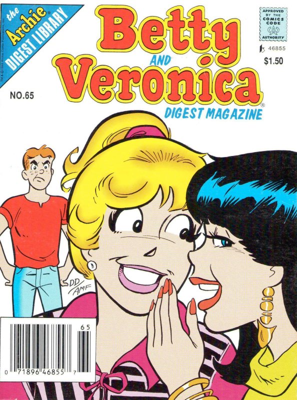Betty and Veronica Digest Magazine #65 (Newsstand) VF ; Archie | Whisper Secret 