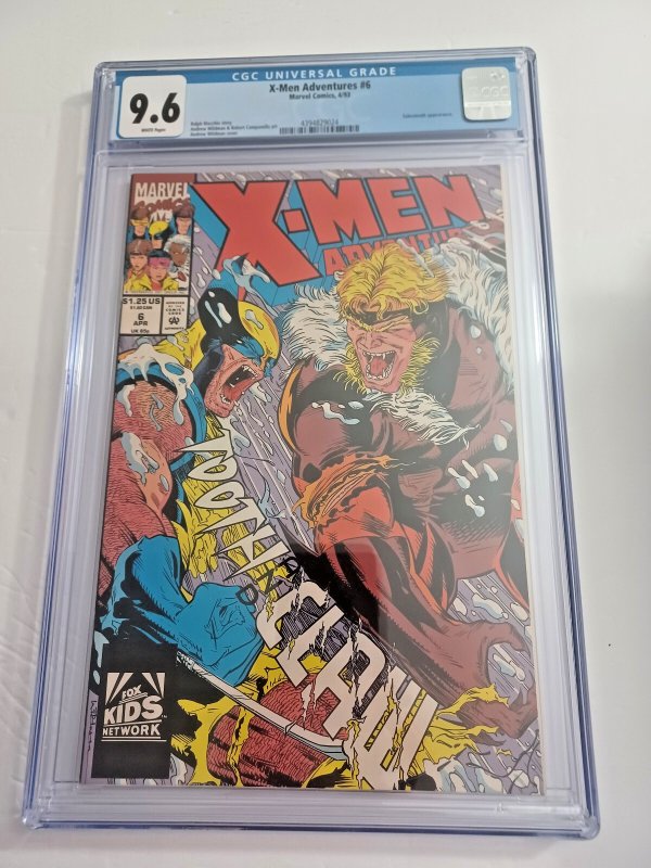 X-Men Adventures #6 - Wolverine vs Sabertooth - 1993 - CGC 9.6