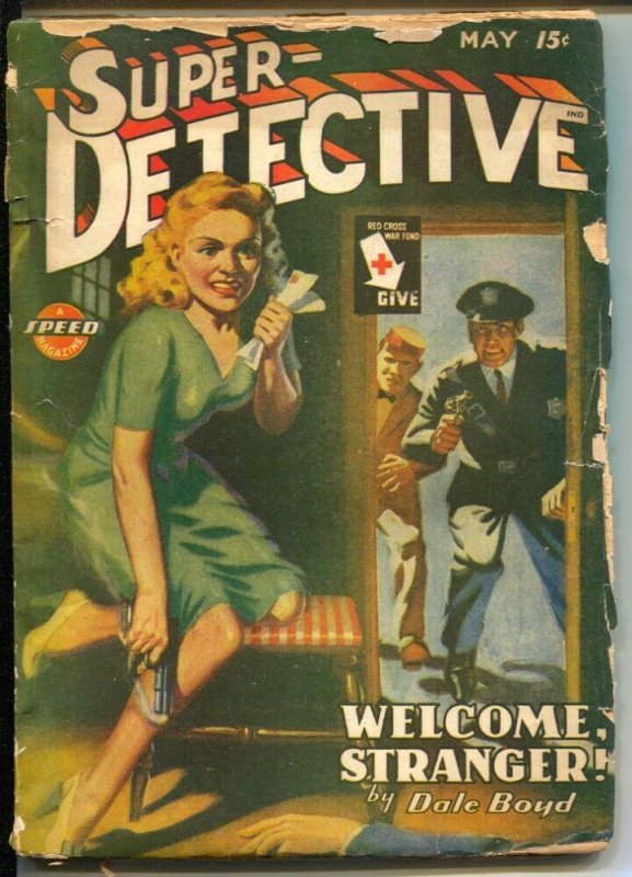 Super-Detective 5/1945-Trojan-gun moll cover-hardboiled pulp fiction-G/VG