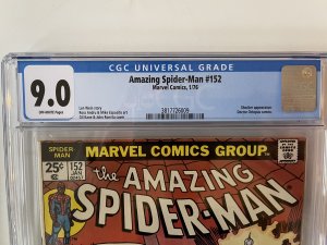 Amazing Spider-Man #152 CGC 9.0 - Shock App and Dr Octopus Cameo