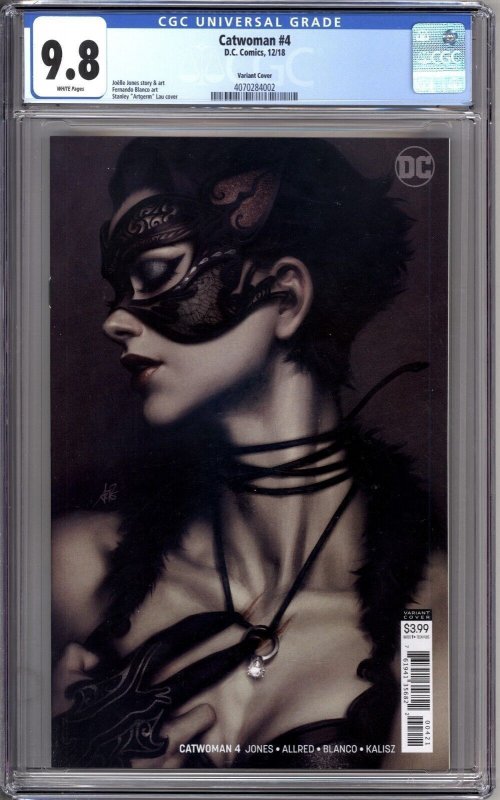 Catwoman #4 (CGC 9.8) NM/MT AMAZING Artgerm Lau Variant !!!!! 2018