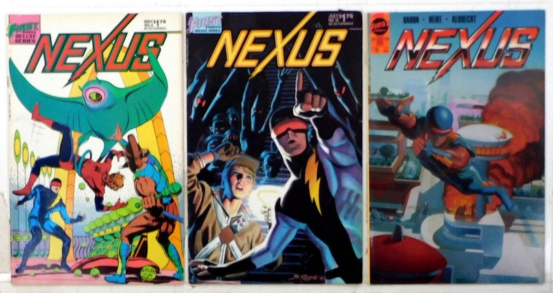 Nexus Lot of 3 #8, 10, 69 (1985) First Comics 1st Print Comic Books