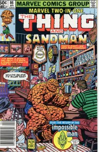 Marvel Two-in-One 86 1982  9.0 (our highest grade) Thing & Sandman Have A Beer!