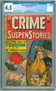 Crime SuspenStories #22 (1954) CGC 4.5 OWW Pages! Pre-Code Horror!
