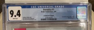 Veronica #1 CGC Graded 9.4 EXTRA RARE 1 of 6 CANADIAN PRICE VARIANTS! (1989)