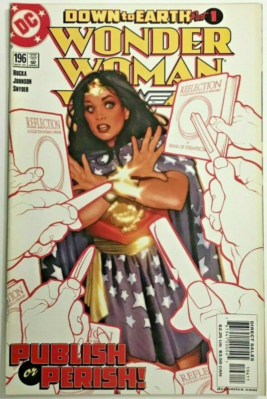 WONDER WOMAN#196 VF/NM 2002 ADAM HUGHES COVER DC COMICS