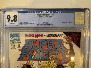 Alpha Flight #111 CGC 9.8 - Infinity War Crossover - Weapon Omega  (1992)