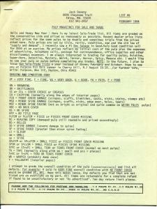 Pulp Sales List From Jack Deveny #6 2/1984-14 full pages-pulp fandom history-FN