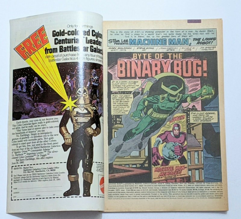 Machine Man #11 (Oct 1979, Marvel) VG 4.0 Steve Ditko cover and art