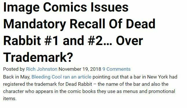 Dead Rabbit #1 signed by Gerry Duggan RECALLED MIDTOWN COMICS COA