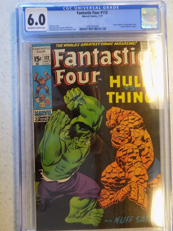 FANTASTIC FOUR # 112 CGC 6.0. CLASSIC THING VS HULK