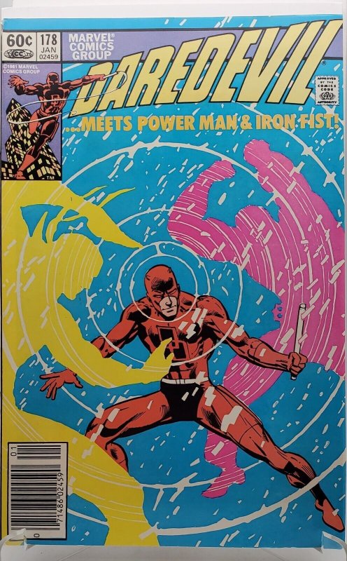 Daredevil #178(1982) Luke Cage and Iron Fist Elektra Newsstand VF