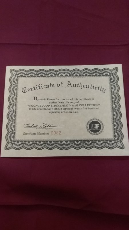 1993 Youngblood Strikefile 1-2-3 signed with Certificate