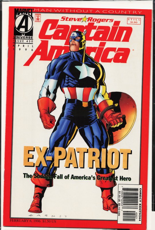 Captain America #450 Direct Edition Variant Cover (1996) Captain America