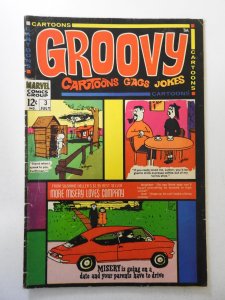 Groovy #3 (1968) VG- Condition 1 in tear bc