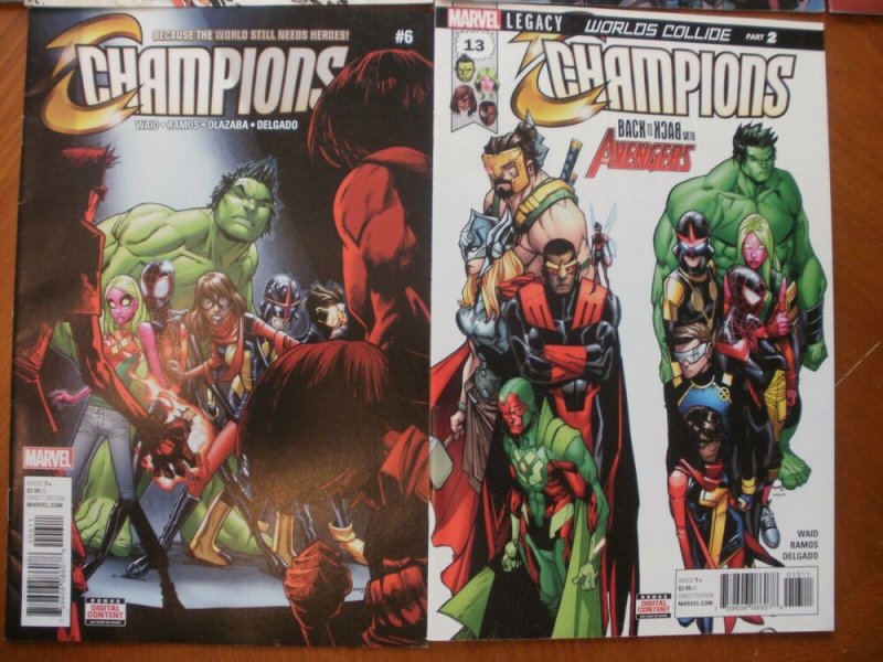 6 Near-Mint Marvel CHAMPIONS Comic #1 2 3 4 6 13 (Avengers) (2016) Waid Ramos