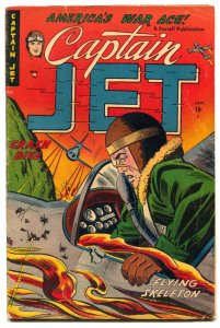 Captain Jet #5 1952- injury to eye- Flying Skeleton VG