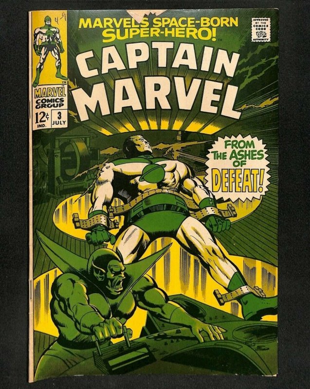 Captain Marvel #3 VG+ (Marvel 1968) From the Ashes of Defeat vs Super Skrulls