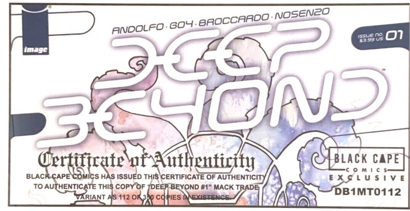 Deep Beyond #1 DAVID MACK COVERS SET W/MATCHING NUMBERED COA IMAGE COMICS NM.