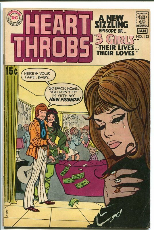 HEART THROBS #123 1970 DC-ROCK N ROLL HIPPIE CVR VG