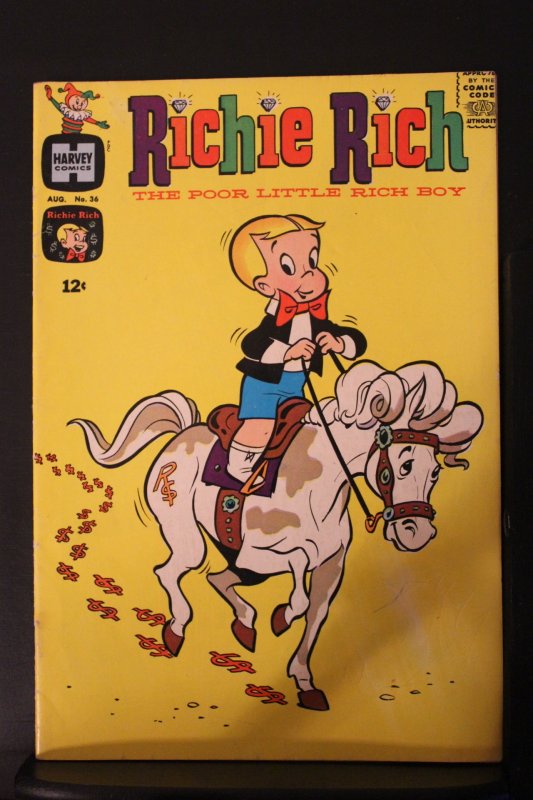 Richie Rich #36 Mid-High-Grade FN/VF   SALE! Dollar Sign Horse Wythville CERT!