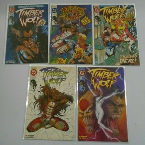 Timber Wolf set #1-5 avg 8.0 VF #1 is 6.0 FN (1992)