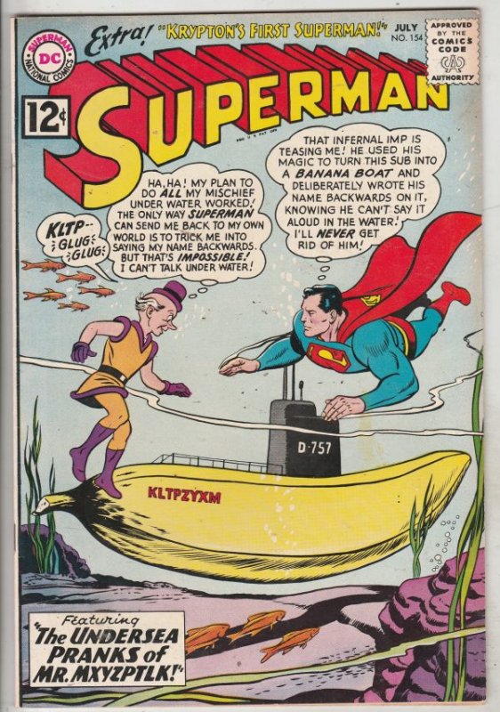 Superman #154 (Jul-62) VF/NM High-Grade Superman, Jimmy Olsen,Lois Lane, Lana...