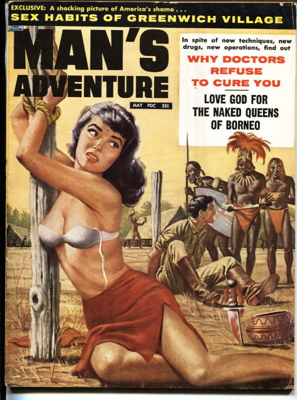 Man's Adventures 5/1962 -bondage-torture-lingerie-pulp thrills-WWII-VG+