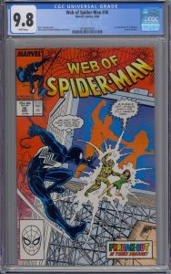 WEB OF SPIDER-MAN #36 CGC 9.8 1ST TOMBSTONE WHITE PAGES