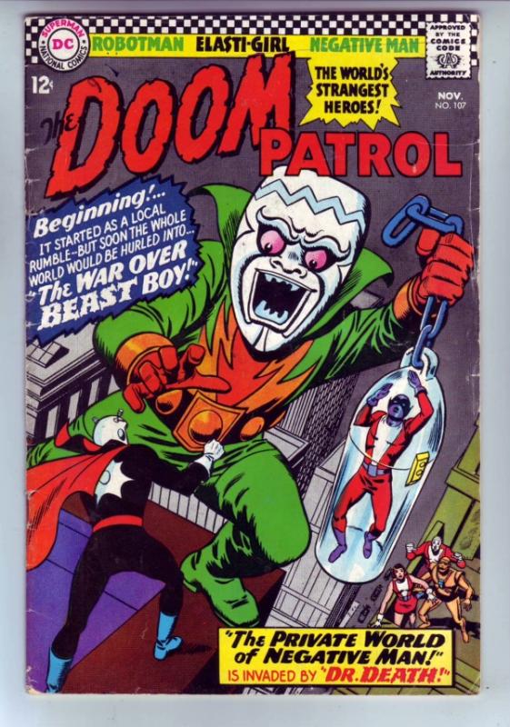 Doom Patrol #107 (Nov-66) VG/FN Mid-Grade Proffesor, Negative Man, Elasti-Wom...