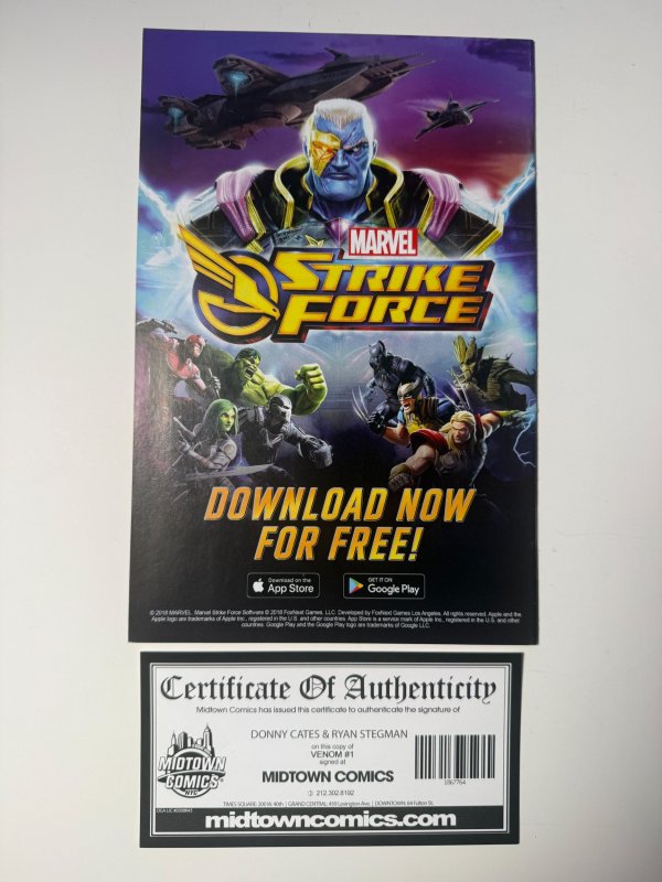 Venom #1 (2018) Signed by Cates and Stegman with COA!